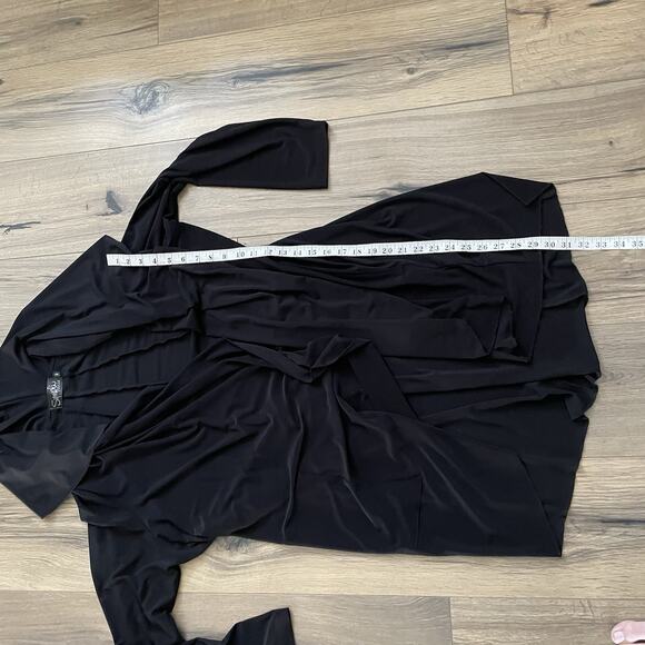 SYMPLI Grand Black Cardigan Open Jacket Top Stretch Plus Size 0G Draped Longline - Picture 7 of 9